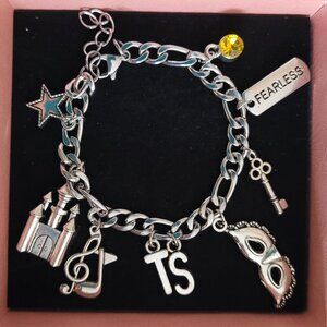 Taylor Swift's " Fearless Eras" Inspired Figaro Stainless Steel Charm Bracelet